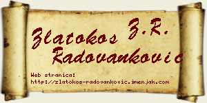 Zlatokos Radovanković vizit kartica